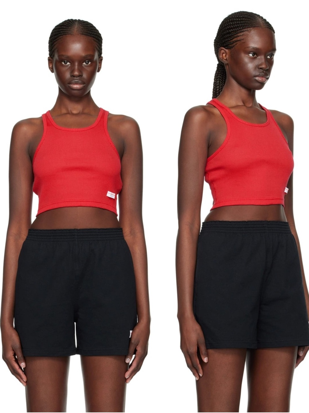 Alexander Wang Red Ribbed Tank Top